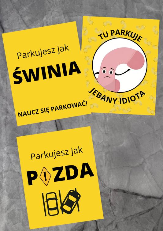 Zestaw naklejek parkingowych